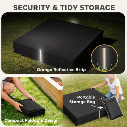 Sandbox Cover, Square Sandpit Cover Waterproof Dustproof UV Protection, Sandbox