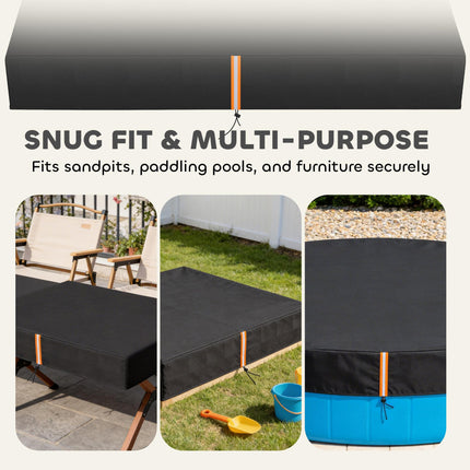 Sandbox Cover, Square Sandpit Cover Waterproof Dustproof UV Protection, Sandbox