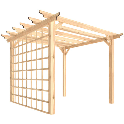 3 x 3 m Wooden Pergola Kit, Garden Pergola Gazebo Arch with Trellis for Climbing