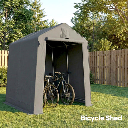 7.5 x 6.2 ft Outdoor Garden Storage Shed, Waterproof Bike Tent with Roll-Up Zipper Door and Vent, Dark Grey