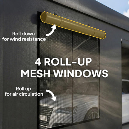 3 x 6 m Heavy Duty Carport, Portable Garage Car Canopy Tent with Galvanised Fram