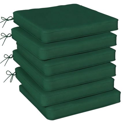 Set of 6 Chair Cushion Seat Pads Dining Chair w/ Straps, Indoor Outdoor Removabl