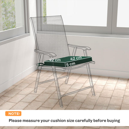 Set of 6 Chair Cushion Seat Pads Dining Chair w/ Straps, Indoor Outdoor Removabl