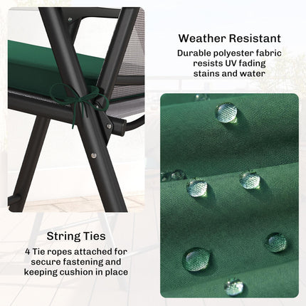 Set of 6 Chair Cushion Seat Pads Dining Chair w/ Straps, Indoor Outdoor Removabl