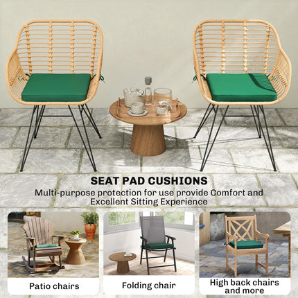 Set of 6 Chair Cushion Seat Pads Dining Chair w/ Straps, Indoor Outdoor Removabl