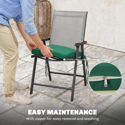 Set of 6 Chair Cushion Seat Pads Dining Chair w/ Straps, Indoor Outdoor Removabl