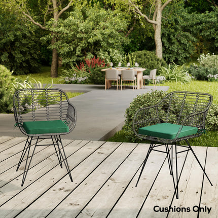 Set of 6 Chair Cushion Seat Pads Dining Chair w/ Straps, Indoor Outdoor Removabl