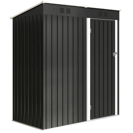 5 x 3 ft Lean-to Garden Shed, Outdoor Storage Shed with Lockable Door and Vents,