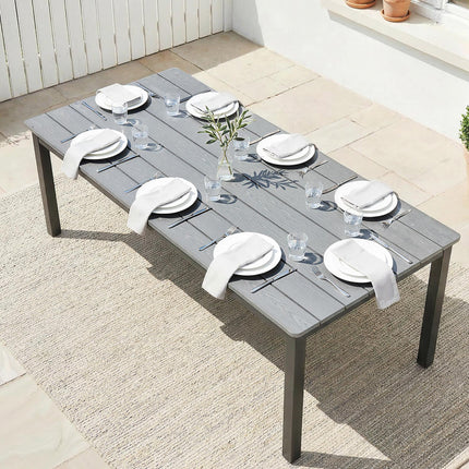 Garden Dining Table for 6-8 Person, 180 x 86 cm Rectangular Outdoor Dining Table