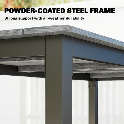 Garden Dining Table for 6-8 Person, 180 x 86 cm Rectangular Outdoor Dining Table