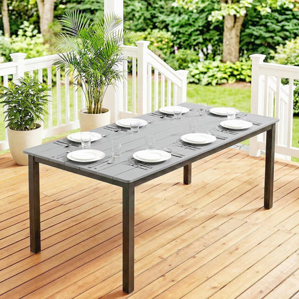 Garden Dining Table for 6-8 Person, 180 x 86 cm Rectangular Outdoor Dining Table