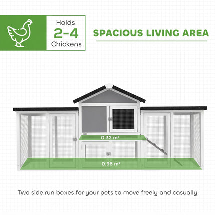 Large Chicken Coop, Wooden Outdoor Chicken Cage Poultry Hen House with Nesting Box