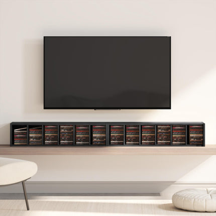 Set of 2 CD Media Display Shelf Unit Tower Rack with Adjustable Shelves, Black