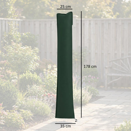 Parasol Cover, Cantilever Umbrella Cover for 2-3.5 m Parasols, Banana Umbrella Protector with Zipper, Green