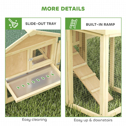 Large Chicken Coop, Wooden Outdoor Chicken Cage Poultry Hen House with Nesting B