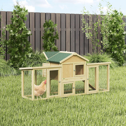 Large Chicken Coop, Wooden Outdoor Chicken Cage Poultry Hen House with Nesting B