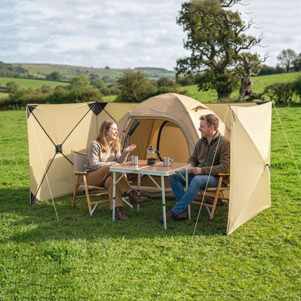 Camping Windbreak Pop Up Windbreaker Blocker with Ropes Pegs for Beach Caravan O