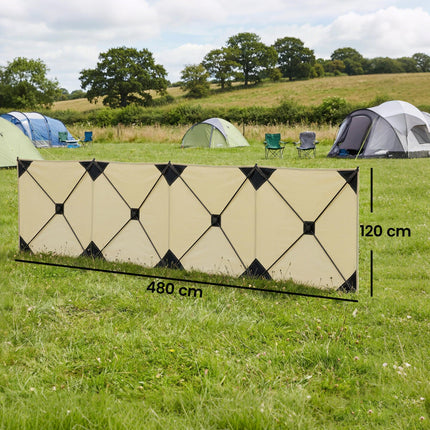 Camping Windbreak Pop Up Windbreaker Blocker with Ropes Pegs for Beach Caravan O