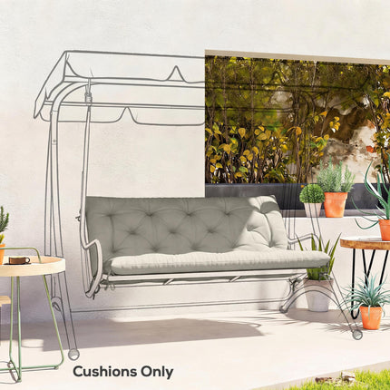 Garden Bench Cushion, 2 Seater Swing Chair Cushion, Seat Pad with Ties for Indoor and Outdoor Use, 110 x 120 cm