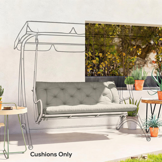 Garden Bench Cushion, 2 Seater Swing Chair Cushion, Seat Pad with Ties for Indoor and Outdoor Use, 110 x 120 cm