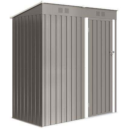 5 x 3 ft Lean-to Garden Shed, Outdoor Storage Shed with Lockable Door and Vents,