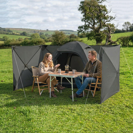 Camping Windbreak Pop Up Windbreaker Blocker with Ropes Pegs for Beach Caravan O 1
