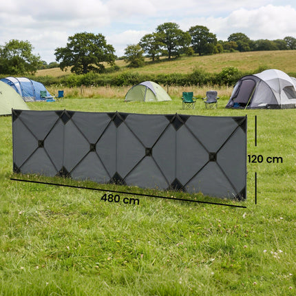 Camping Windbreak Pop Up Windbreaker Blocker with Ropes Pegs for Beach Caravan O 1