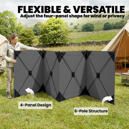 Camping Windbreak Pop Up Windbreaker Blocker with Ropes Pegs for Beach Caravan O 1