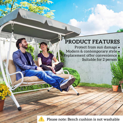 Garden Bench Cushion, 2 Seater Swing Chair Cushion, Seat Pad with Ties for Insid