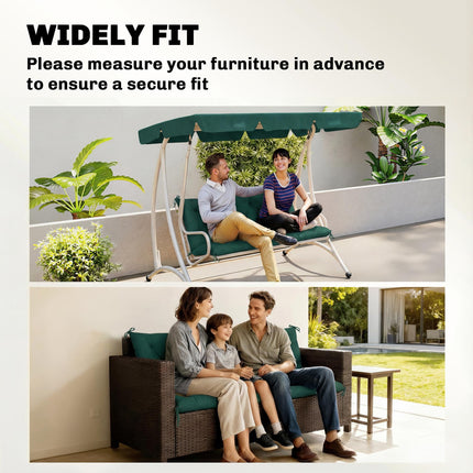 3 Seater Bench Cushion, Garden Chair Cushion with Back and Ties for Indoor and Ties For Indoor And O