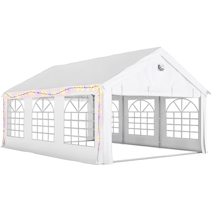 6 x 4 m Party Tent, Heavy Duty Gazebo Canopy with Windows, Outdoor Party Wedding Tent with 4 Removable Sidewalls