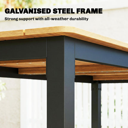 Garden Dining Table for 6-8 Person, 180 x 86 cm Rectangular Outdoor Dining Table
