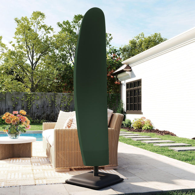 Outsunny Parasol Cover, 600D Oxford Cantilever Umbrella Cover Fit for 2-4m Parasol, Green