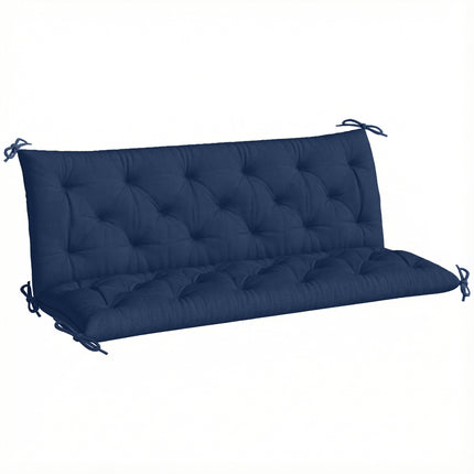 3 Seater Bench Cushion, Garden Chair Cushion with Back and Ties for Indoor and Ties For Indoor And O