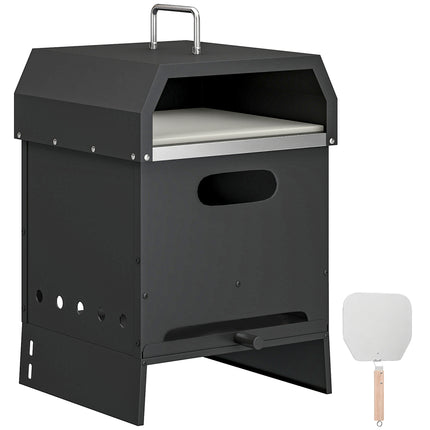 3 in 1 Outdoor Pizza Oven, Portable Wood Fired Pizza Maker with Handles, Stone and Peel
