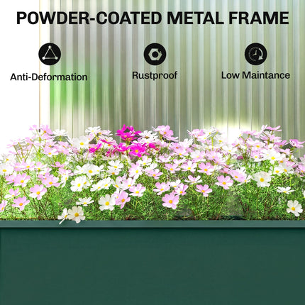 Raised Planter, Metal Raised Garden Bed on Legs with Drainage Hole and Foot Cove