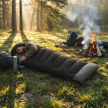 Sleeping Bag for Adults, Lightweight & Compact Sleeping Bag, 3 Seasons, Black