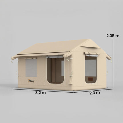 Inflatable Tents Waterproof Glamping Tent with Stove Jack for 6-8 Person