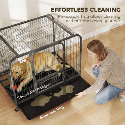 Heavy Duty Dog Crate,109 x 72 x 85 cm, Large Dog Cage for Small to Large Breeds