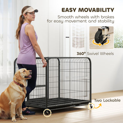 Heavy Duty Dog Crate,109 x 72 x 85 cm, Large Dog Cage for Small to Large Breeds