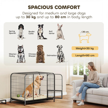 Heavy Duty Dog Crate,116 x 77 x 88 cm, Large Dog Cage for Small to Large Breeds