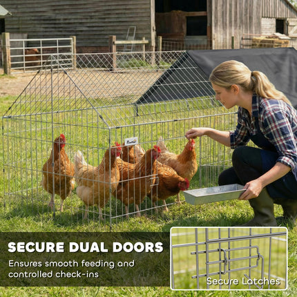 Rabbit Run with Protective Cover for Small Animals, Chickens, Guinea Pigs, Tortoises, 180 x 75 x 75 cm, Black