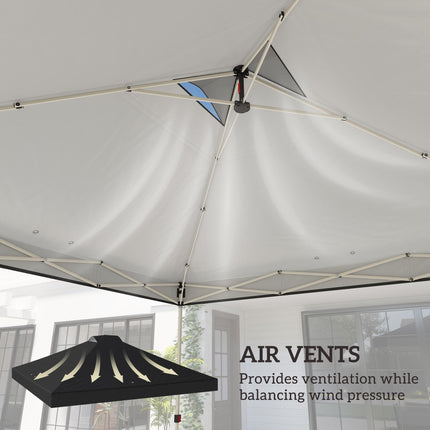 gazebo roof replacement UV50+ Waterproof Pop Up Canopy Cover with 8 Drainage Holes 3 x 3 m Black