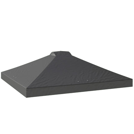 Gazebo Roof Replacement UV50+ Waterproof Pop Up Canopy Cover with 8 Drainage Holes 3 x 3 m Dark Grey