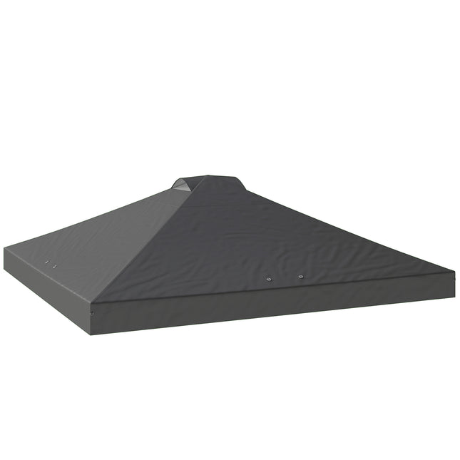 Gazebo Roof Replacement UV50+ Waterproof Pop Up Canopy Cover with 8 Drainage Holes 3 x 3 m Dark Grey
