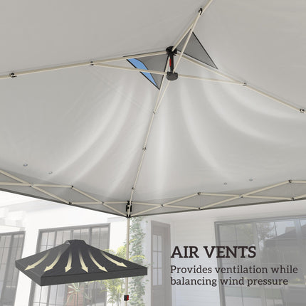 Gazebo Roof Replacement UV50+ Waterproof Pop Up Canopy Cover with 8 Drainage Holes 3 x 3 m Dark Grey