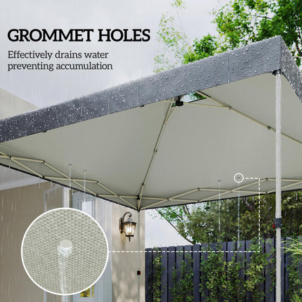 Gazebo Roof Replacement UV50+ Waterproof Pop Up Canopy Cover with 8 Drainage Holes 3 x 3 m Dark Grey