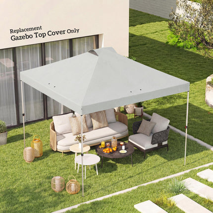 Gazebo Roof Replacement UV50+ Waterproof Pop Up Canopy Cover with 8 Drainage Holes 3 x 3 m White