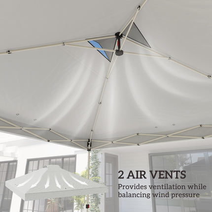 Gazebo Roof Replacement UV50+ Waterproof Pop Up Canopy Cover with 8 Drainage Holes 3 x 3 m White