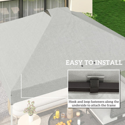 Gazebo Roof Replacement UV50+ Waterproof Pop Up Canopy Cover with 8 Drainage Holes 3 x 3 m White